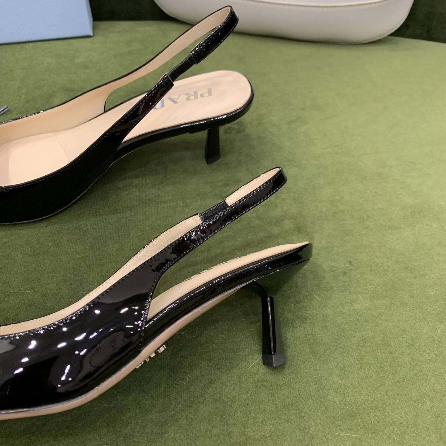 Prada Patent-leather Slingback Pumps - PerfectKickZ