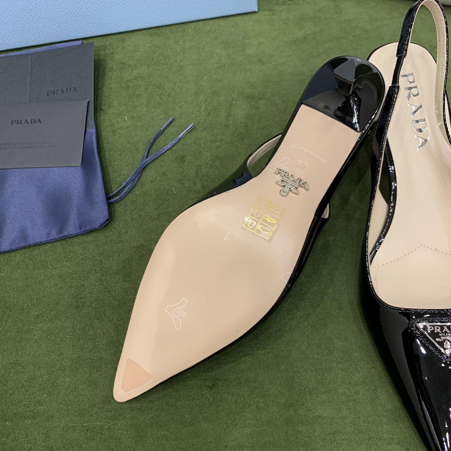 Prada Patent-leather Slingback Pumps - PerfectKickZ