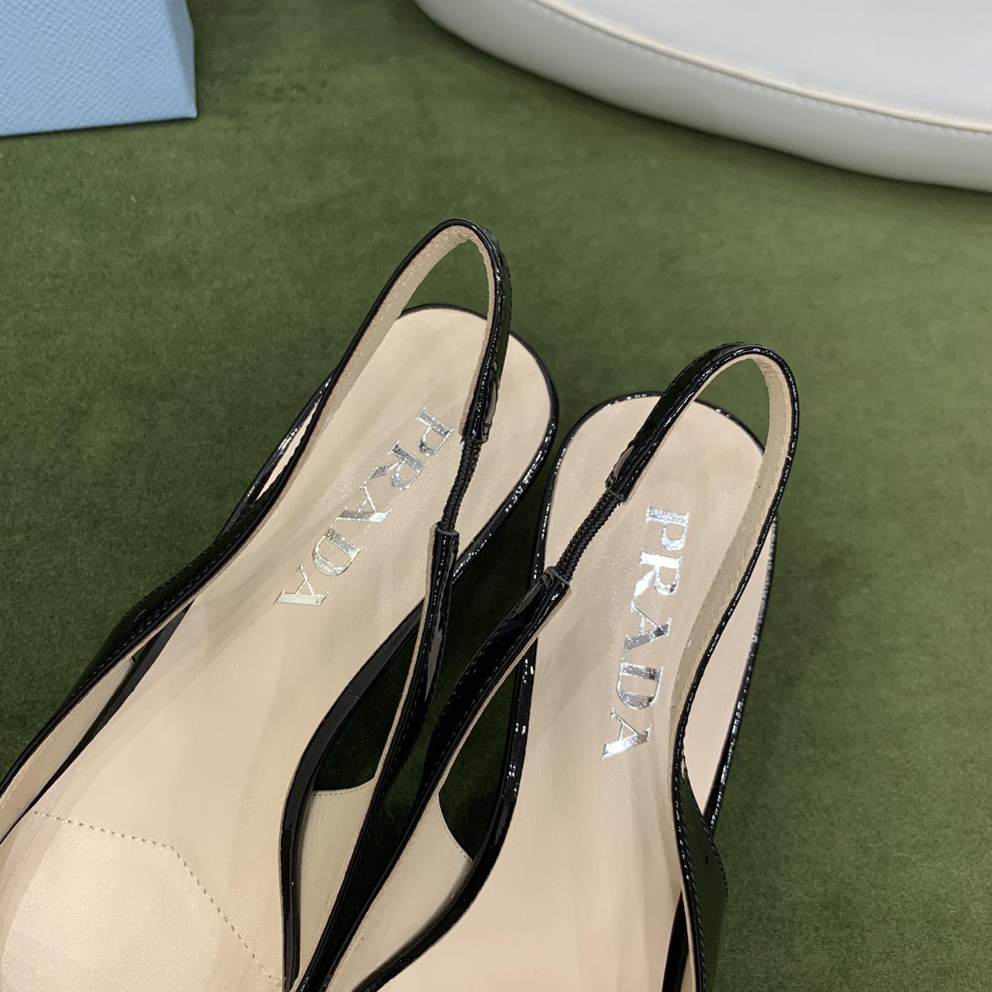 Prada Patent-leather Slingback Pumps - PerfectKickZ