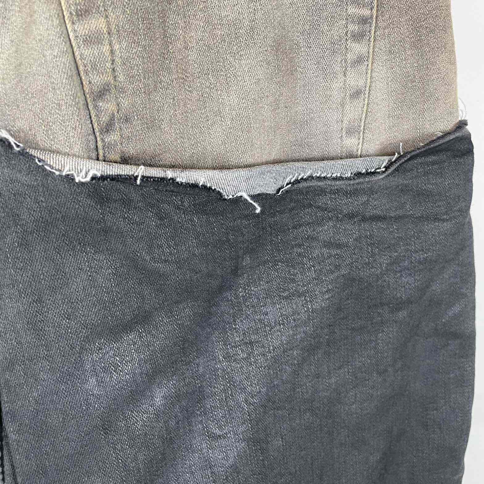 Rick Owens Asymmetric Patchwork Flared Jeans - PerfectKickZ