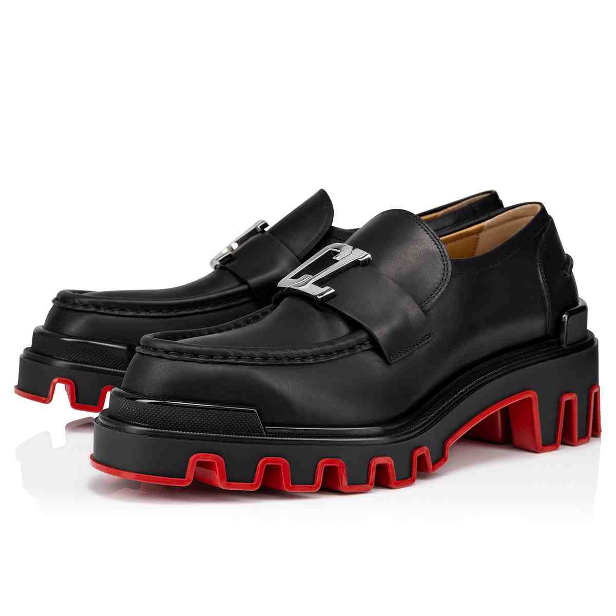Christian Louboutin CL Moc Dune Loafers - Calf leather - Black - PerfectKickZ