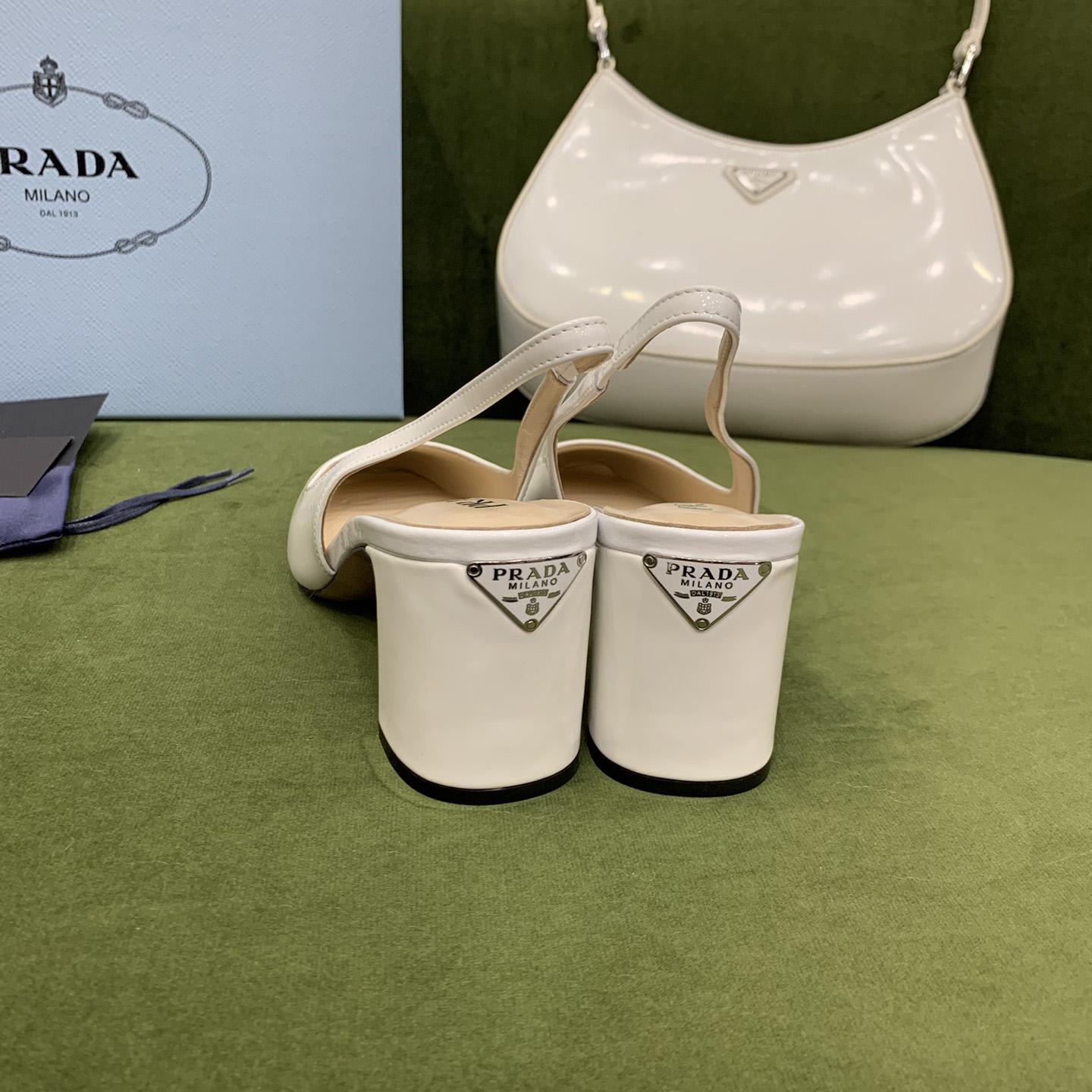 Prada Patent-leather Slingback Pumps - PerfectKickZ