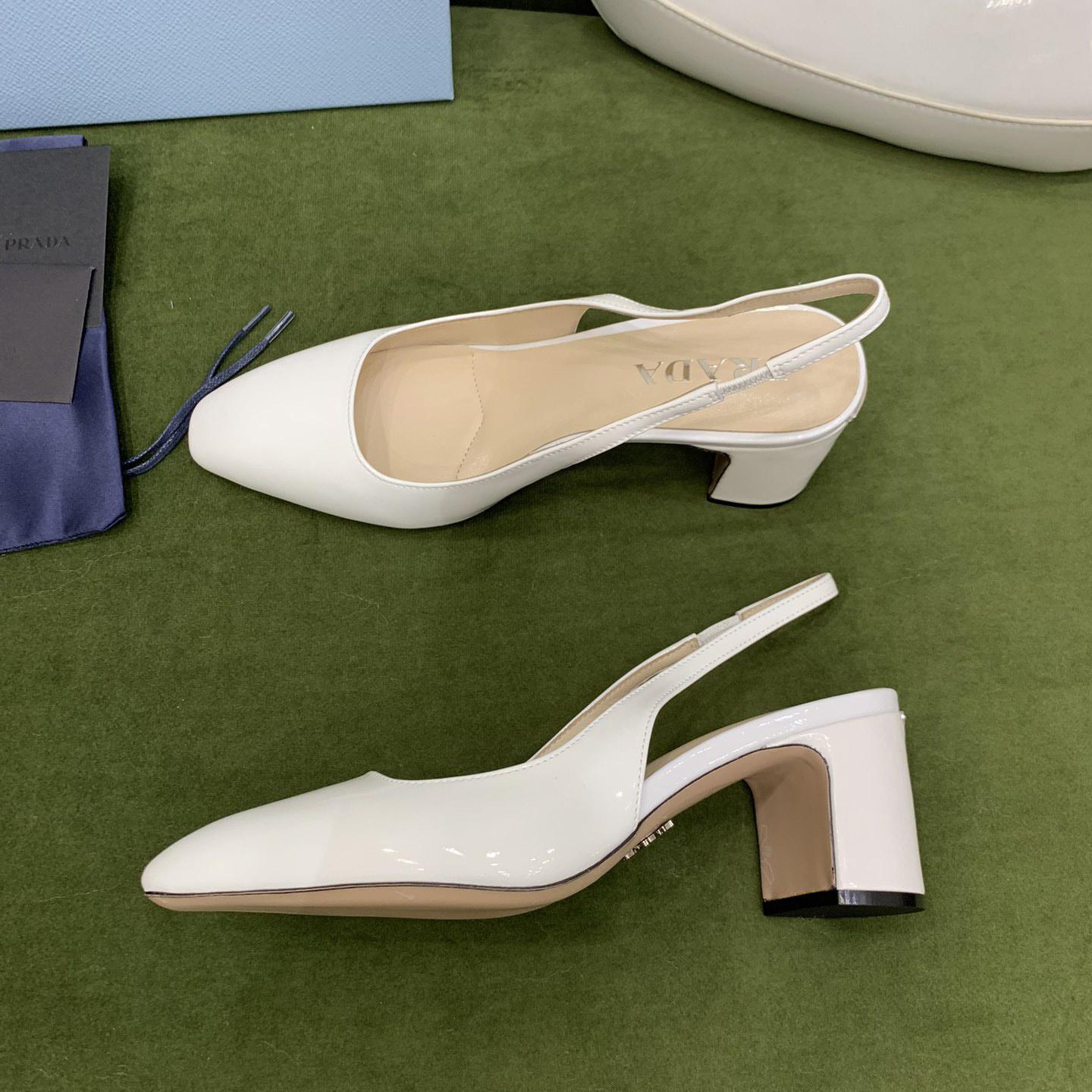Prada Patent-leather Slingback Pumps - PerfectKickZ