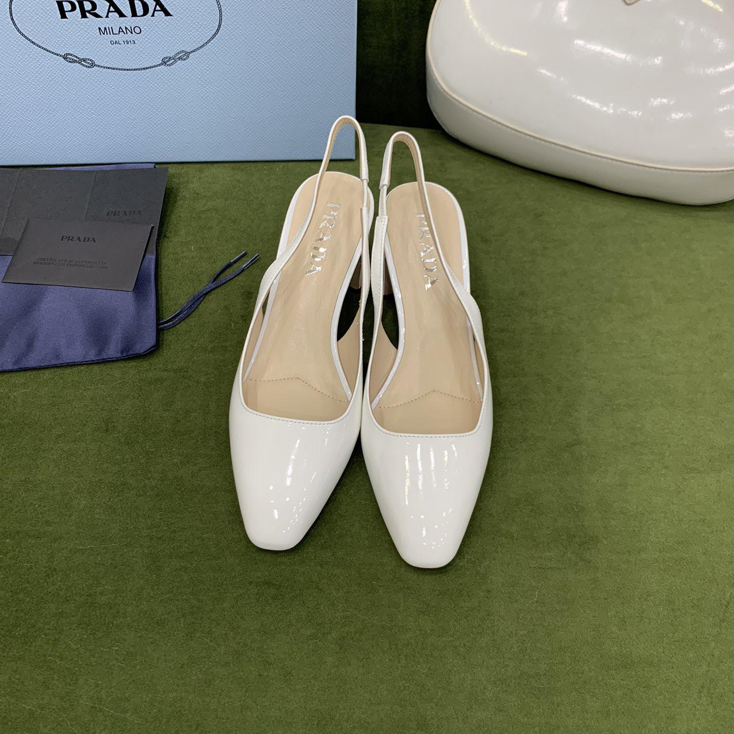 Prada Patent-leather Slingback Pumps - PerfectKickZ