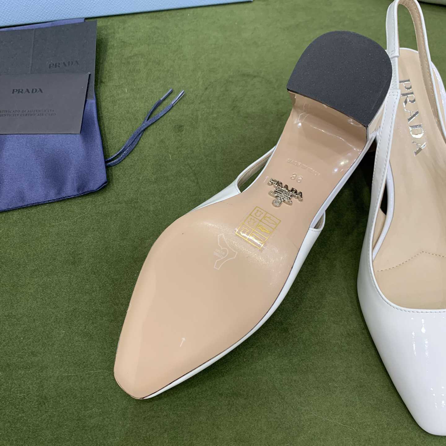 Prada Patent-leather Slingback Pumps - PerfectKickZ