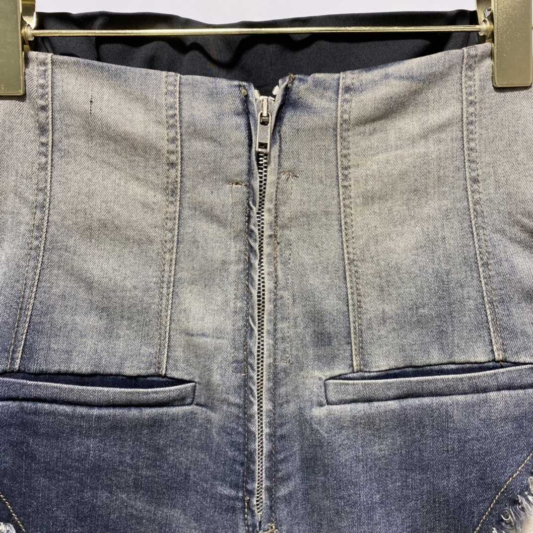 Rick Owens High Cut Denim Shorts - 