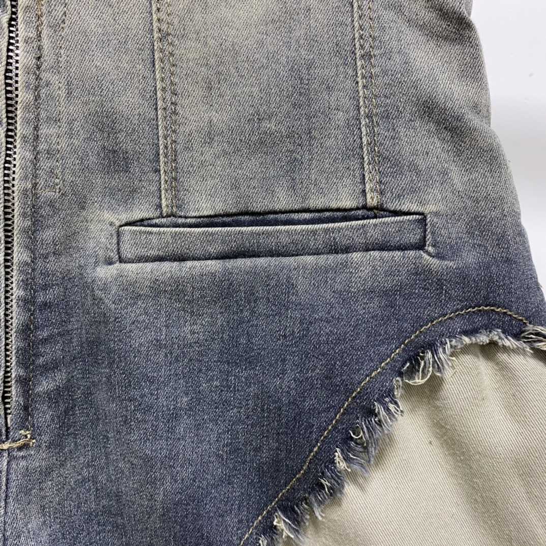 Rick Owens High Cut Denim Shorts - 