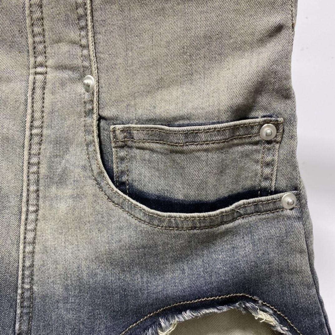 Rick Owens High Cut Denim Shorts - 