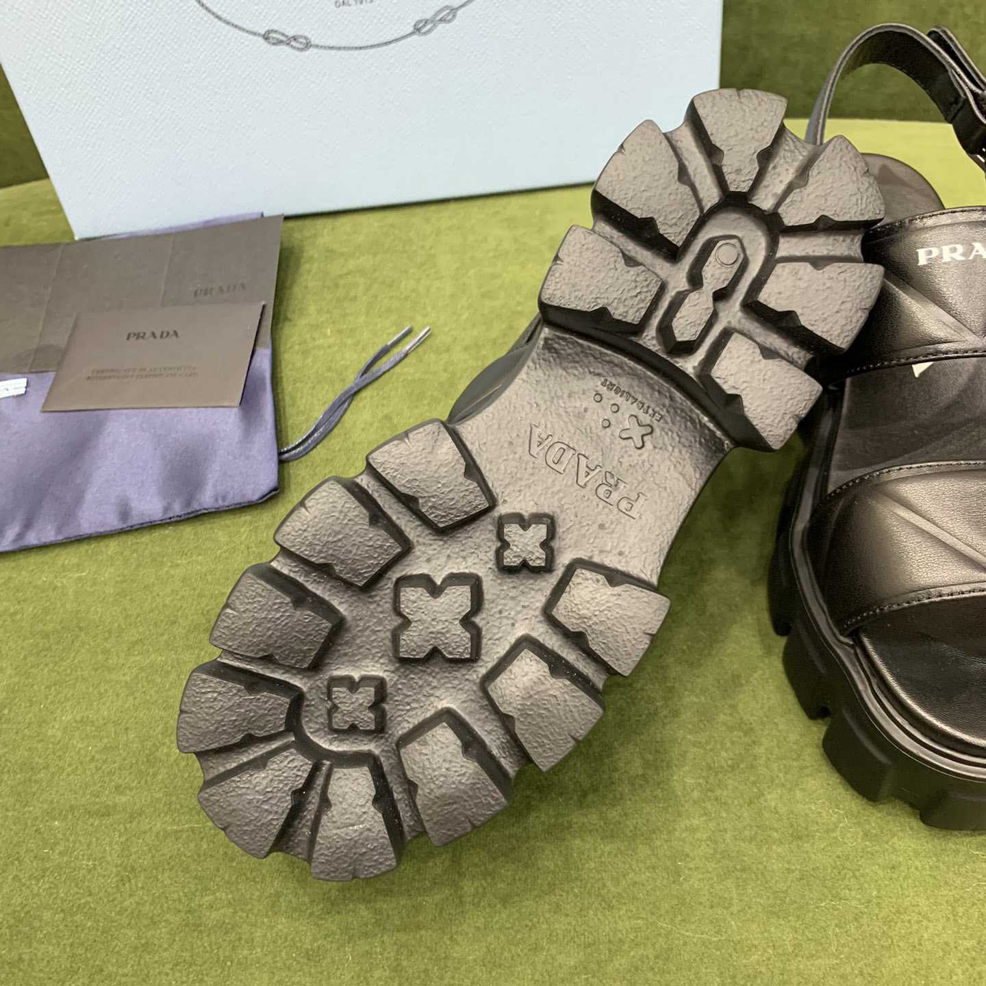 Prada Monolith Leather Sandals - PerfectKickZ