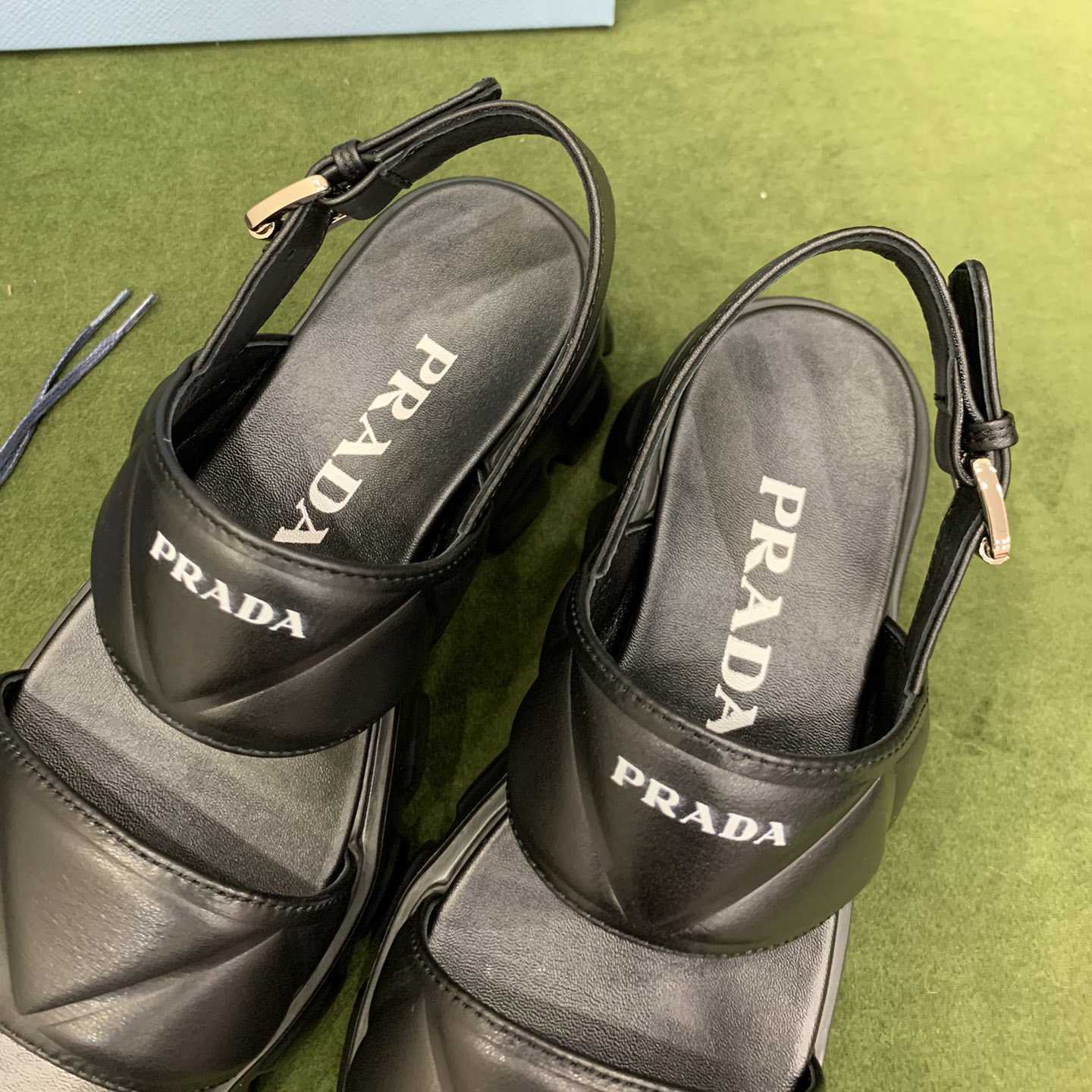 Prada Monolith Leather Sandals - PerfectKickZ