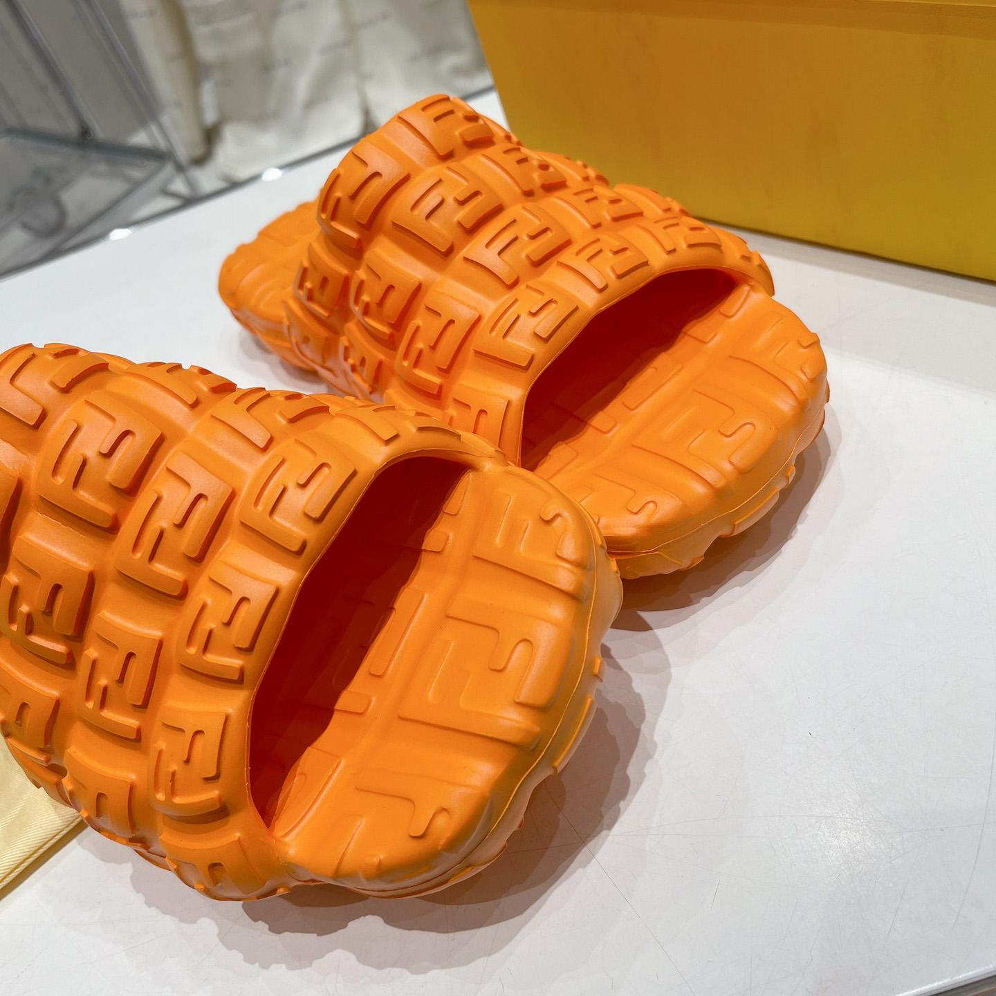 Fendi Cloud Slides Orange Rubber Slides - 