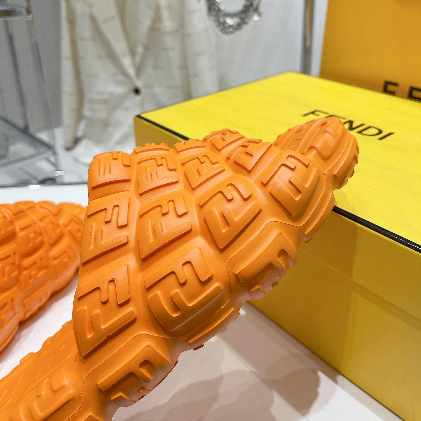 Fendi Cloud Slides Orange Rubber Slides - 