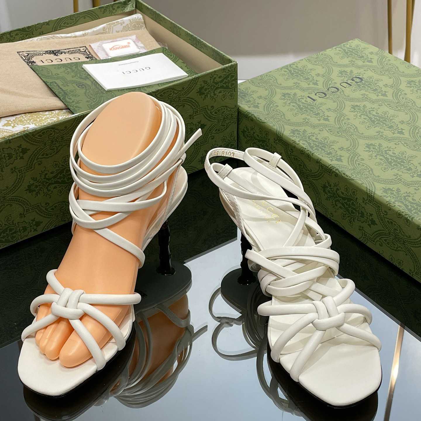Gucci Women's Strappy Sandal With Bamboo - PerfectKickZ