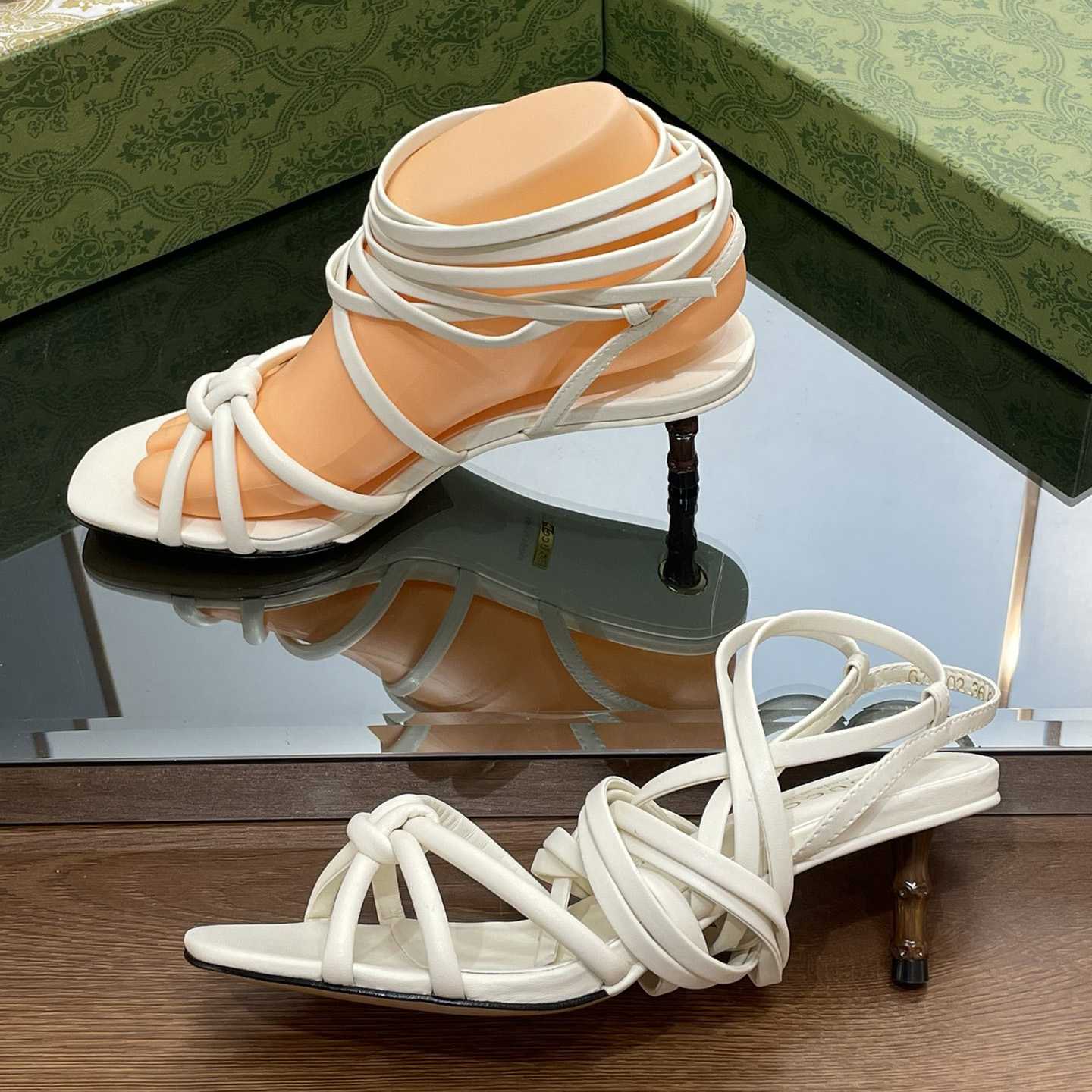 Gucci Women's Strappy Sandal With Bamboo - PerfectKickZ