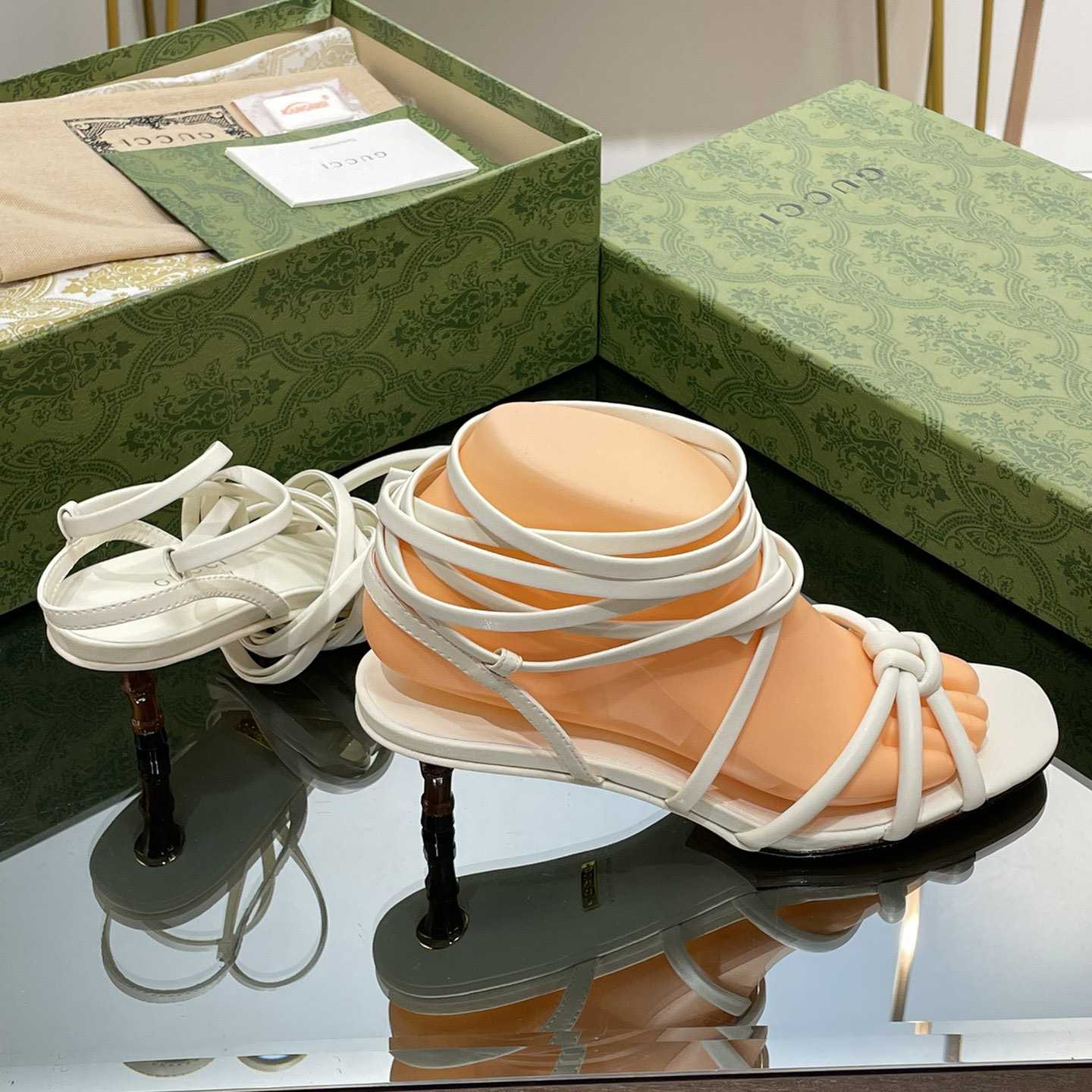 Gucci Women's Strappy Sandal With Bamboo - PerfectKickZ