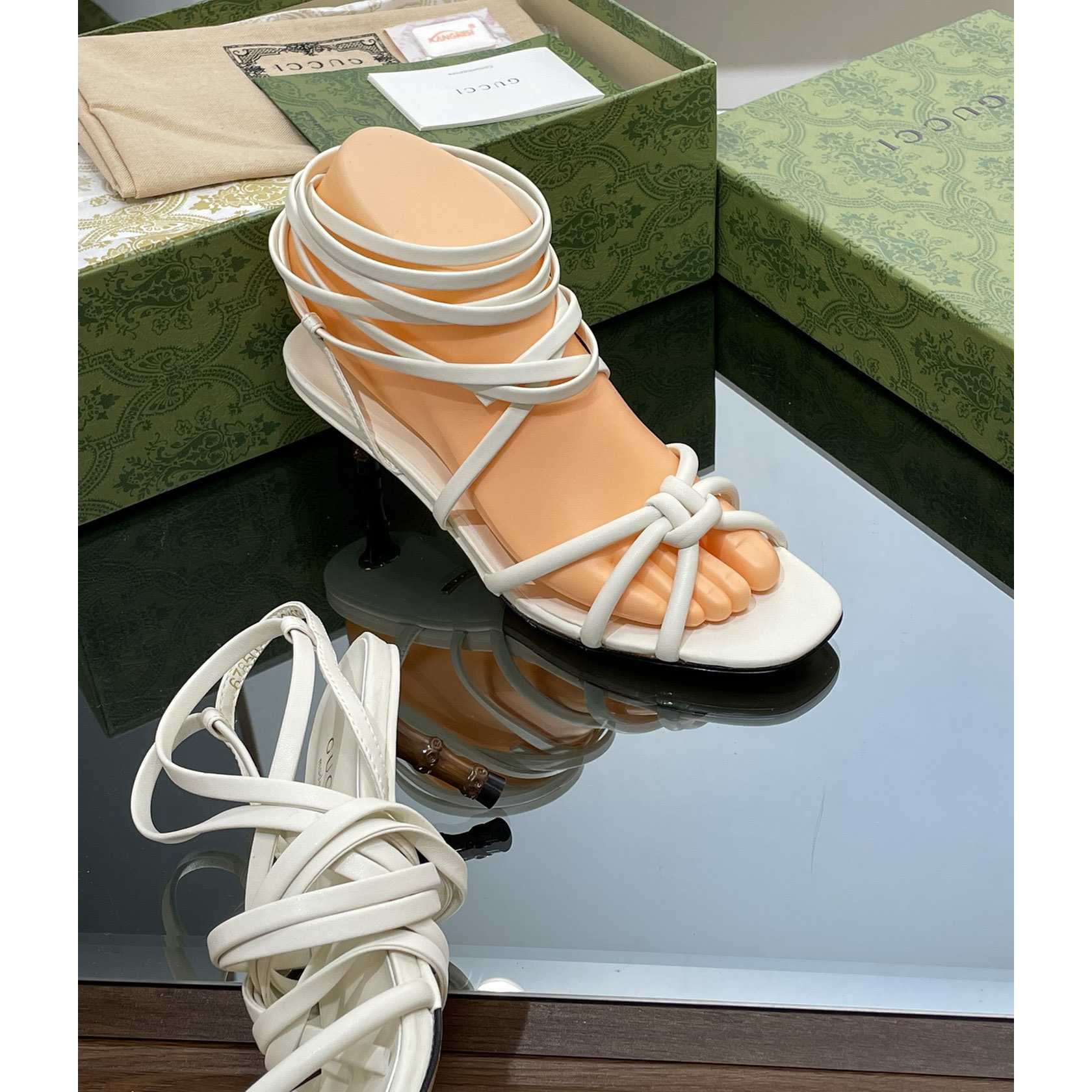 Gucci Women's Strappy Sandal With Bamboo - PerfectKickZ