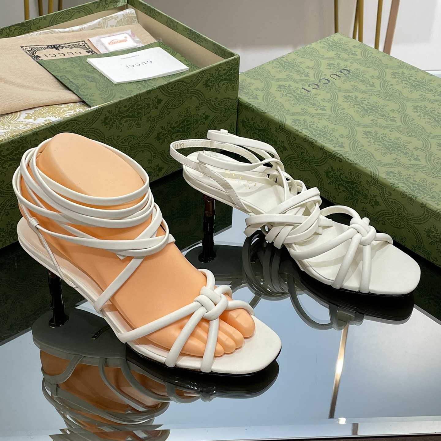 Gucci Women's Strappy Sandal With Bamboo - PerfectKickZ