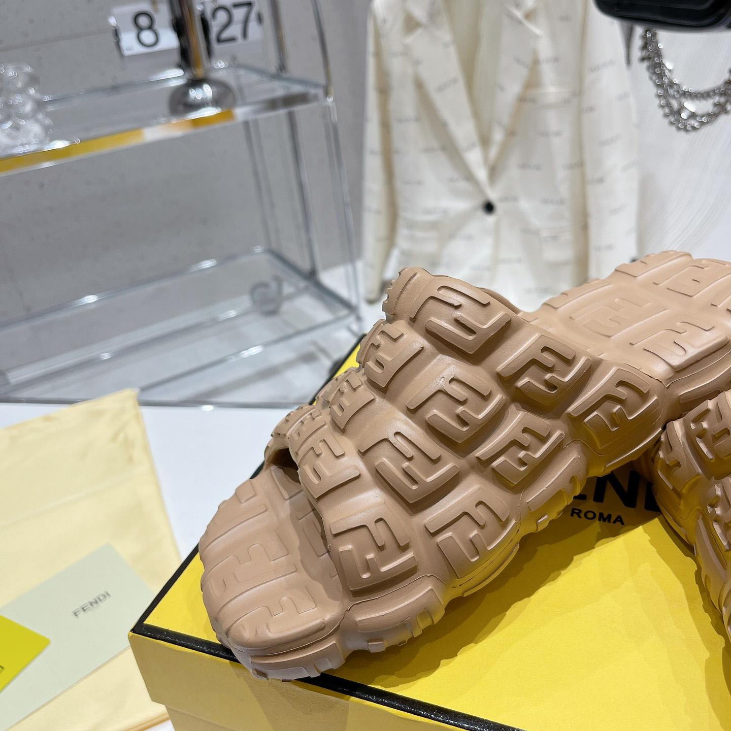 Fendi Cloud Slides Orange Rubber Slides - PerfectKickZ