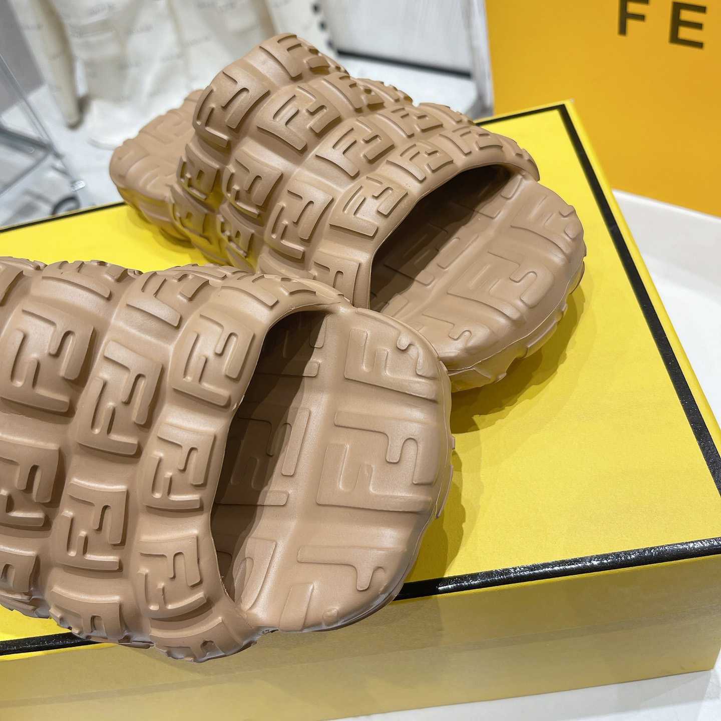 Fendi Cloud Slides Orange Rubber Slides - PerfectKickZ