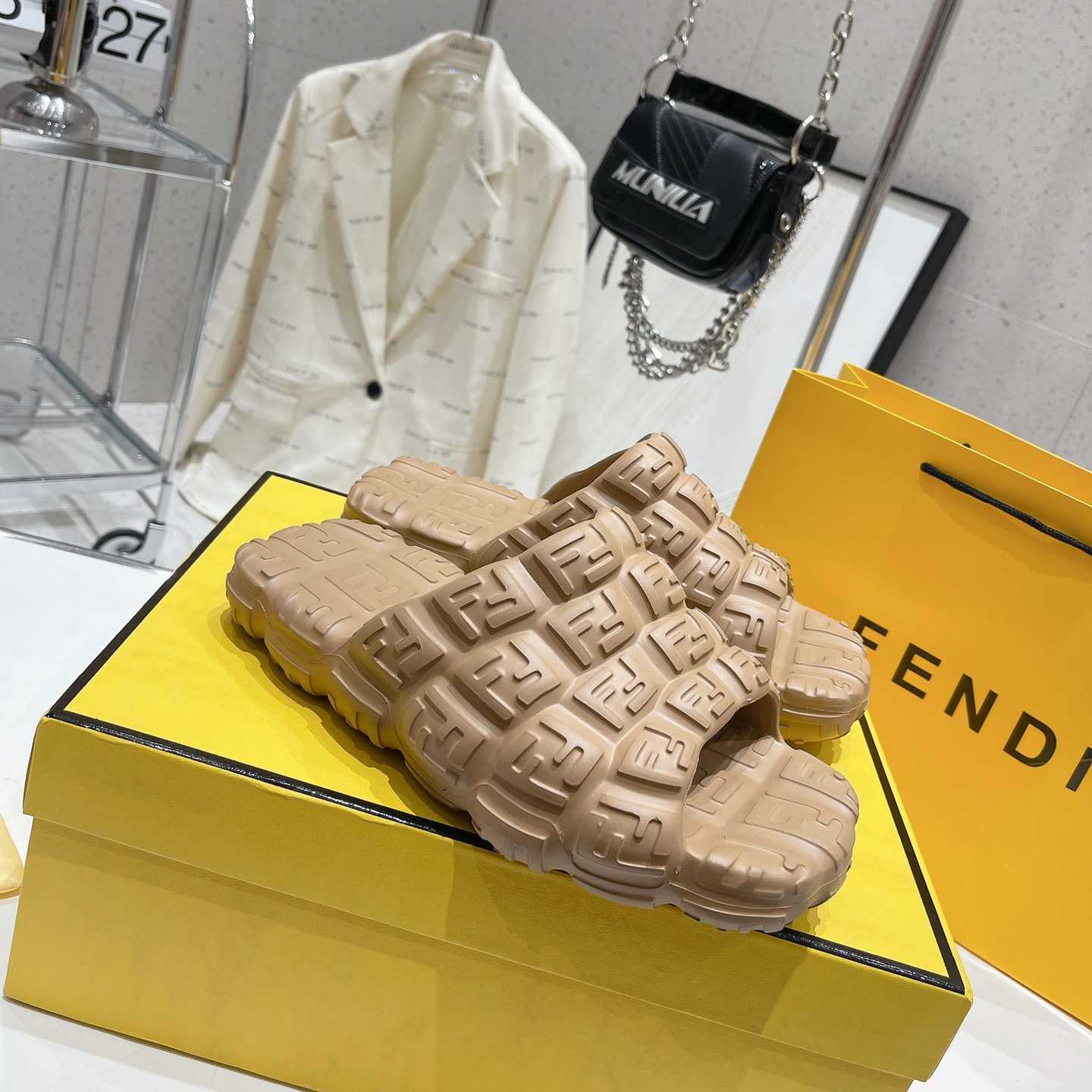 Fendi Cloud Slides Orange Rubber Slides - PerfectKickZ