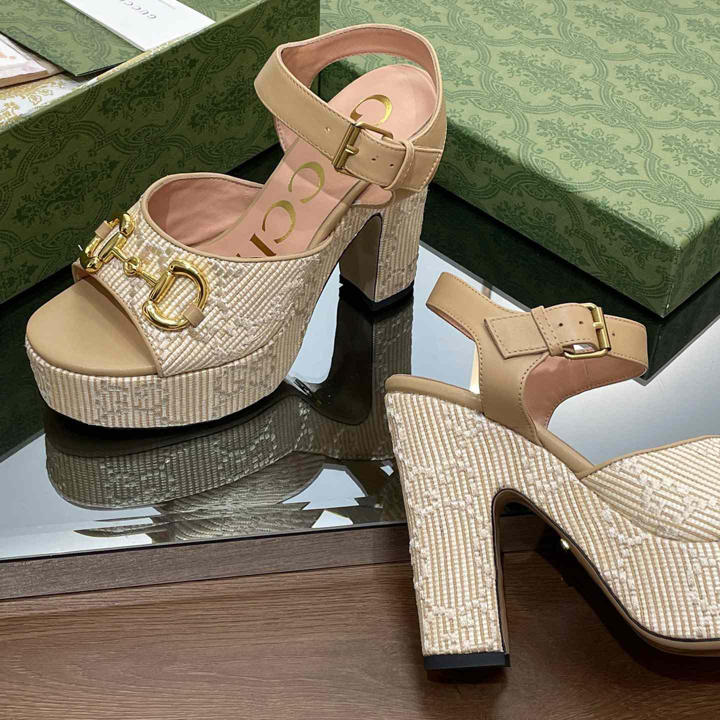 Gucci Women's Horsebit Platform Sandal  - PerfectKickZ