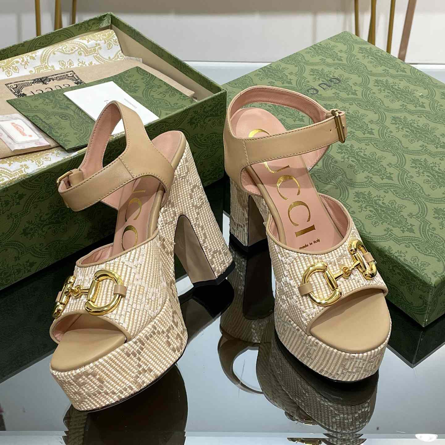 Gucci Women's Horsebit Platform Sandal  - PerfectKickZ