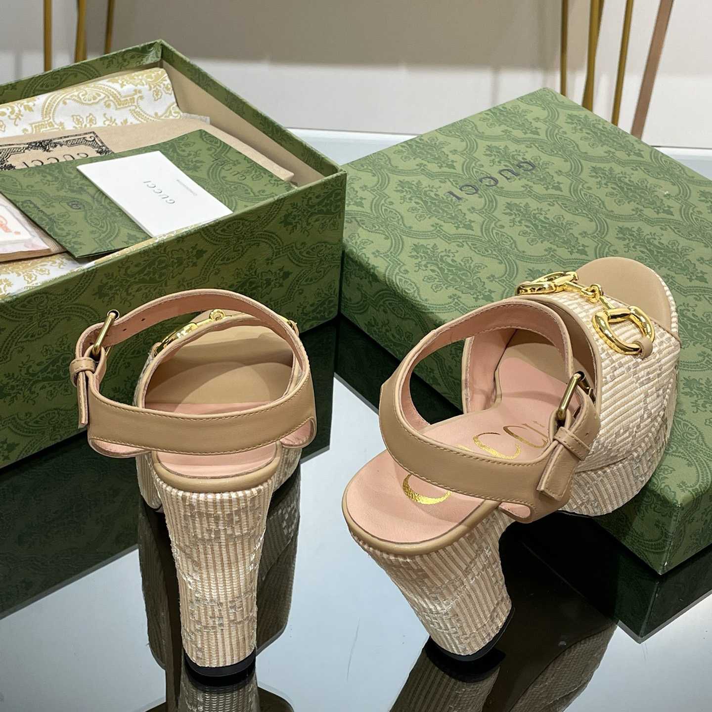 Gucci Women's Horsebit Platform Sandal  - PerfectKickZ