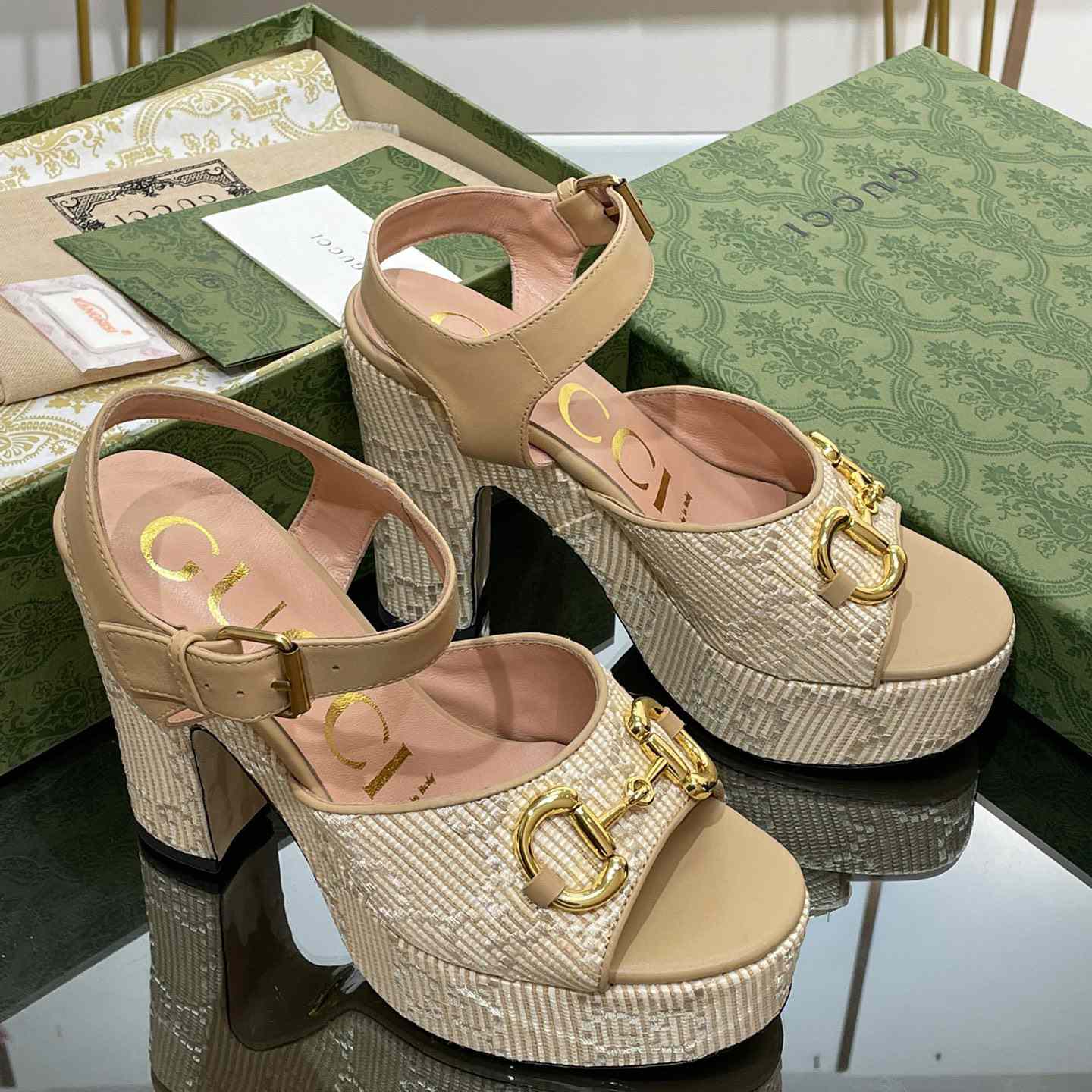 Gucci Women's Horsebit Platform Sandal  - PerfectKickZ
