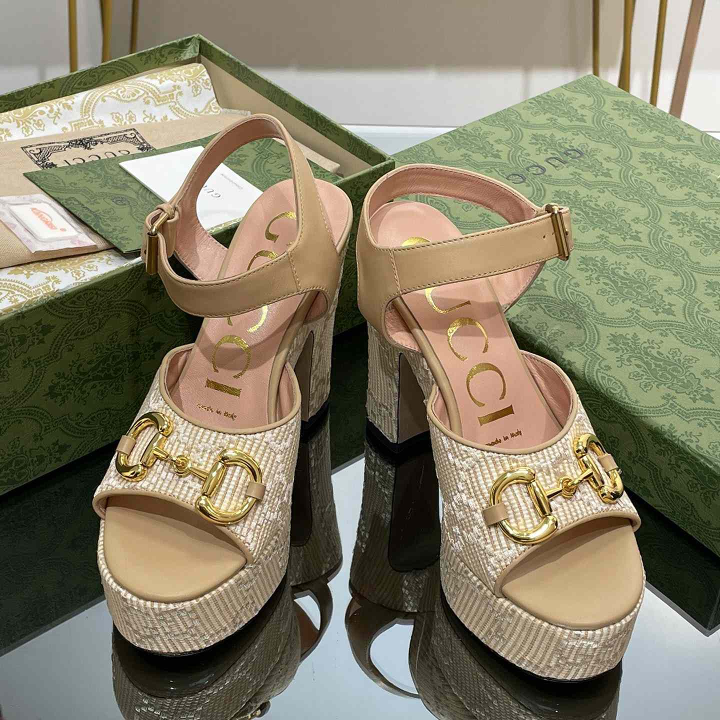 Gucci Women's Horsebit Platform Sandal  - PerfectKickZ