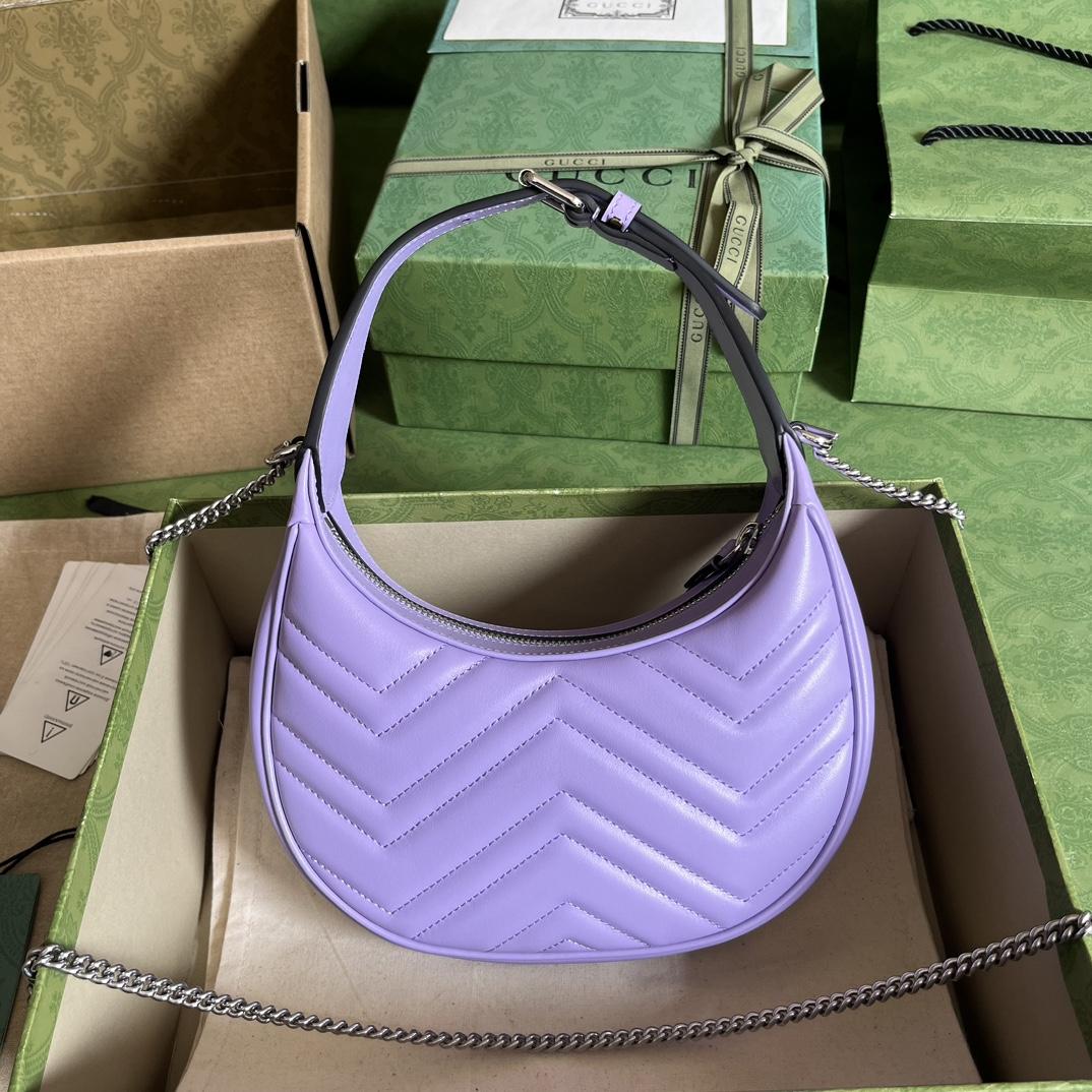 Gucci GG Marmont Half-Moon-Shaped Mini Bag(21.5-11-5cm) - 