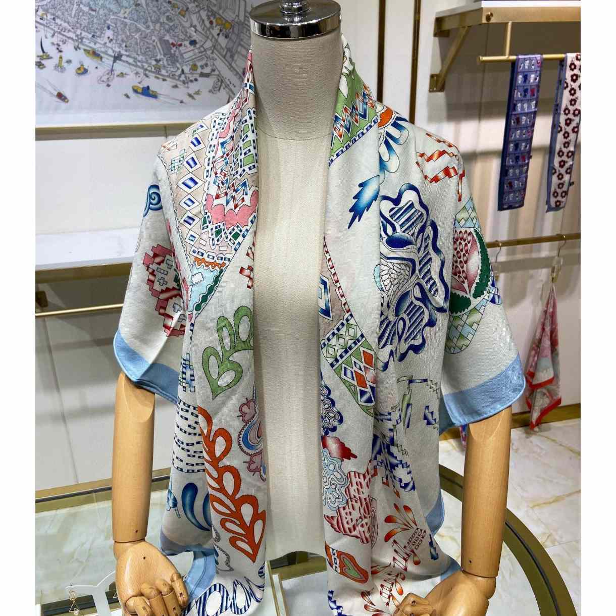 Hermes En Attendant Ulysse Shawl 140 - PerfectKickZ