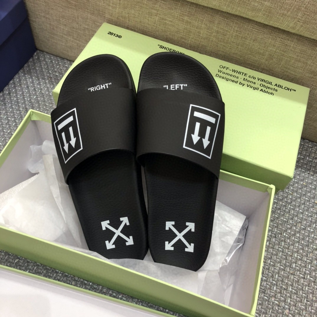 Off White Double Arrow Camouflage Print Slides - PerfectKickZ