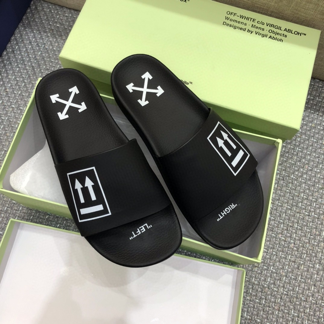 Off White Double Arrow Camouflage Print Slides - 