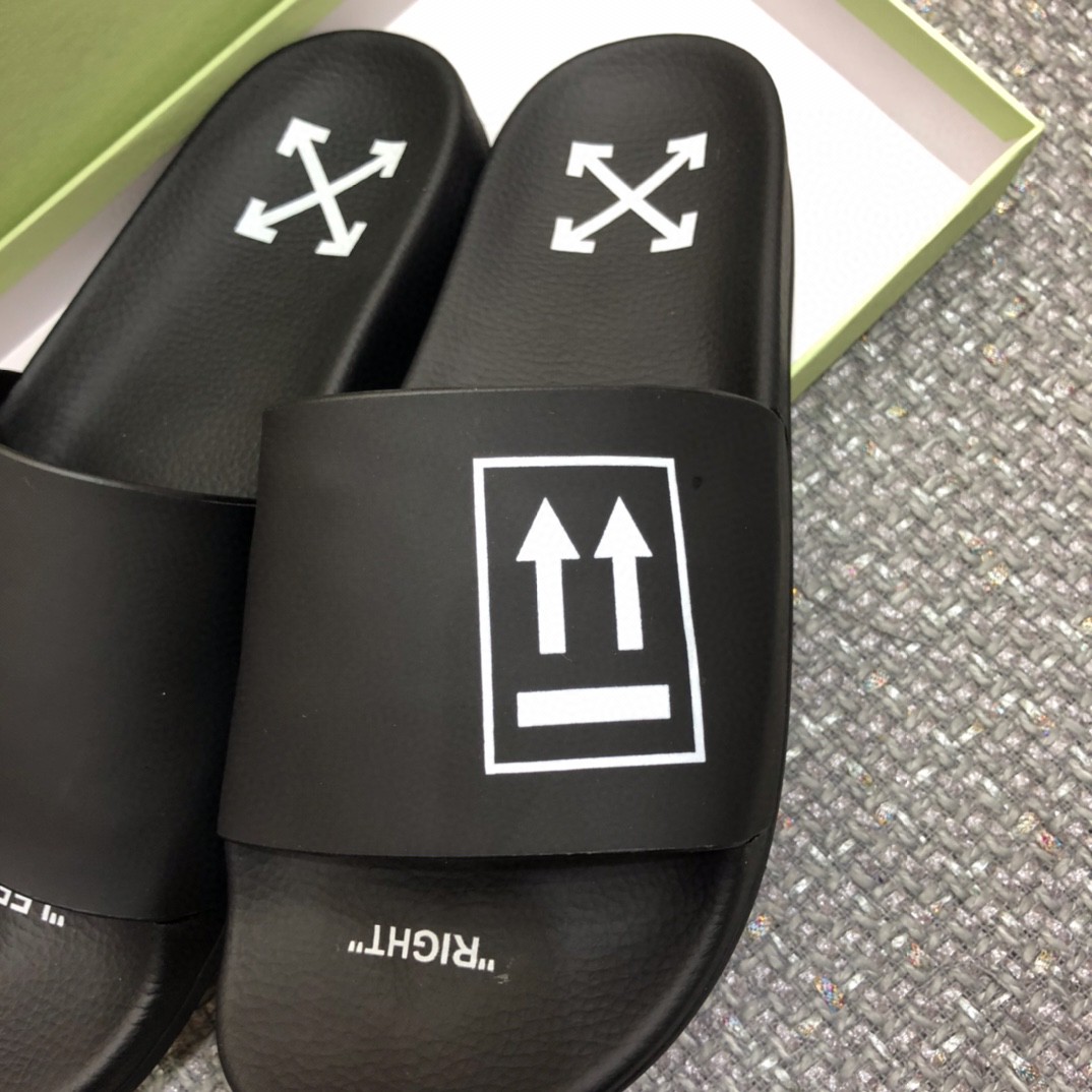 Off White Double Arrow Camouflage Print Slides - 