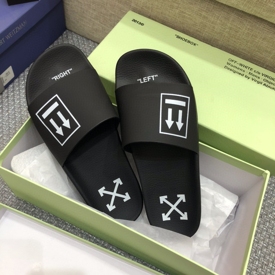 Off White Double Arrow Camouflage Print Slides - 