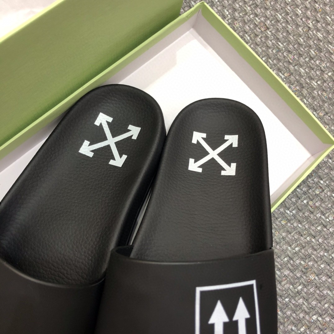 Off White Double Arrow Camouflage Print Slides - 