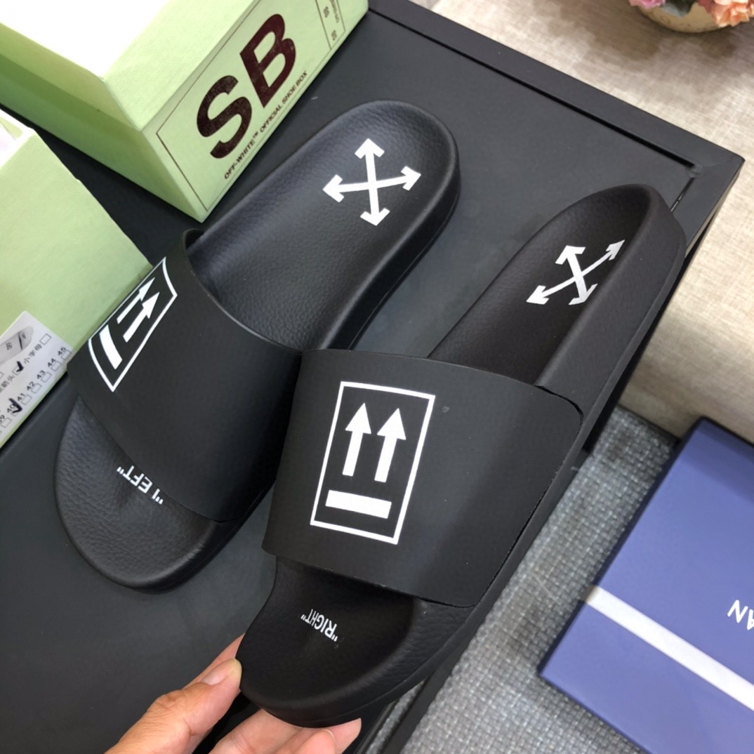 Off White Double Arrow Camouflage Print Slides - 