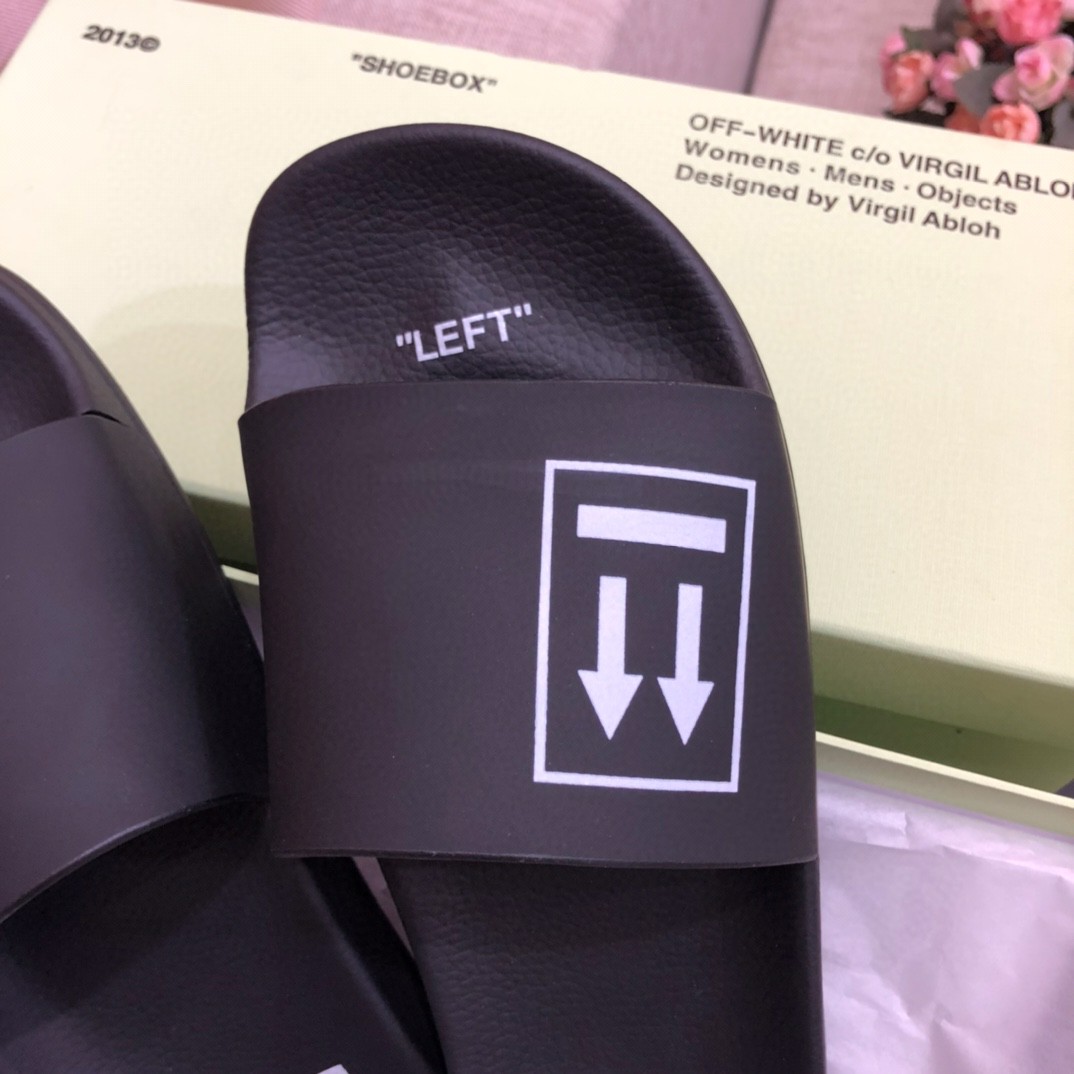 Off White Double Arrow Camouflage Print Slides - 