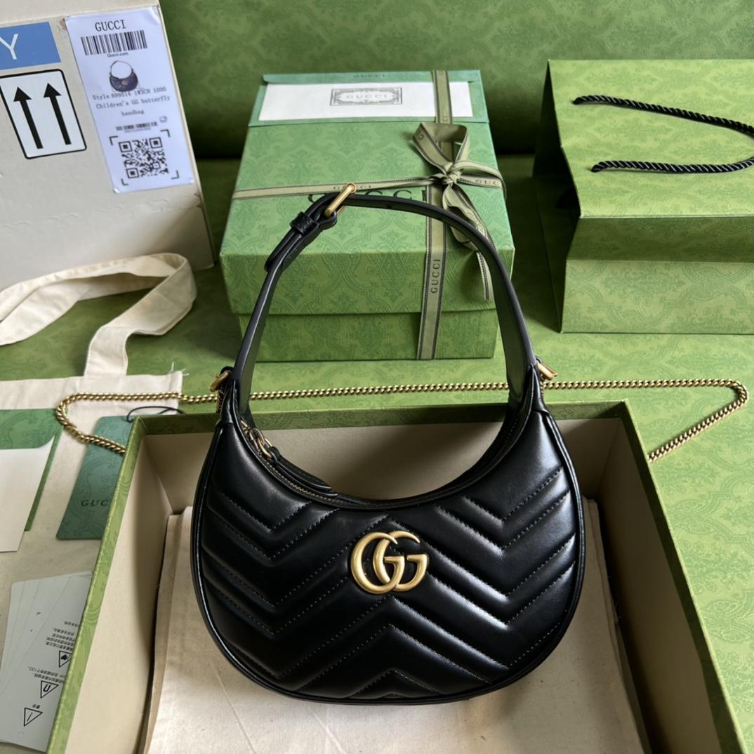 Gucci GG Marmont Half-Moon-Shaped Mini Bag(21.5-11-5cm) - PerfectKickZ