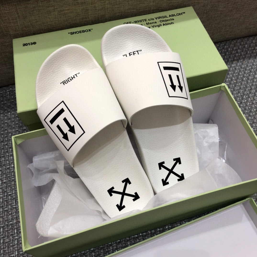 Off White Double Arrow Camouflage Print Slides - PerfectKickZ