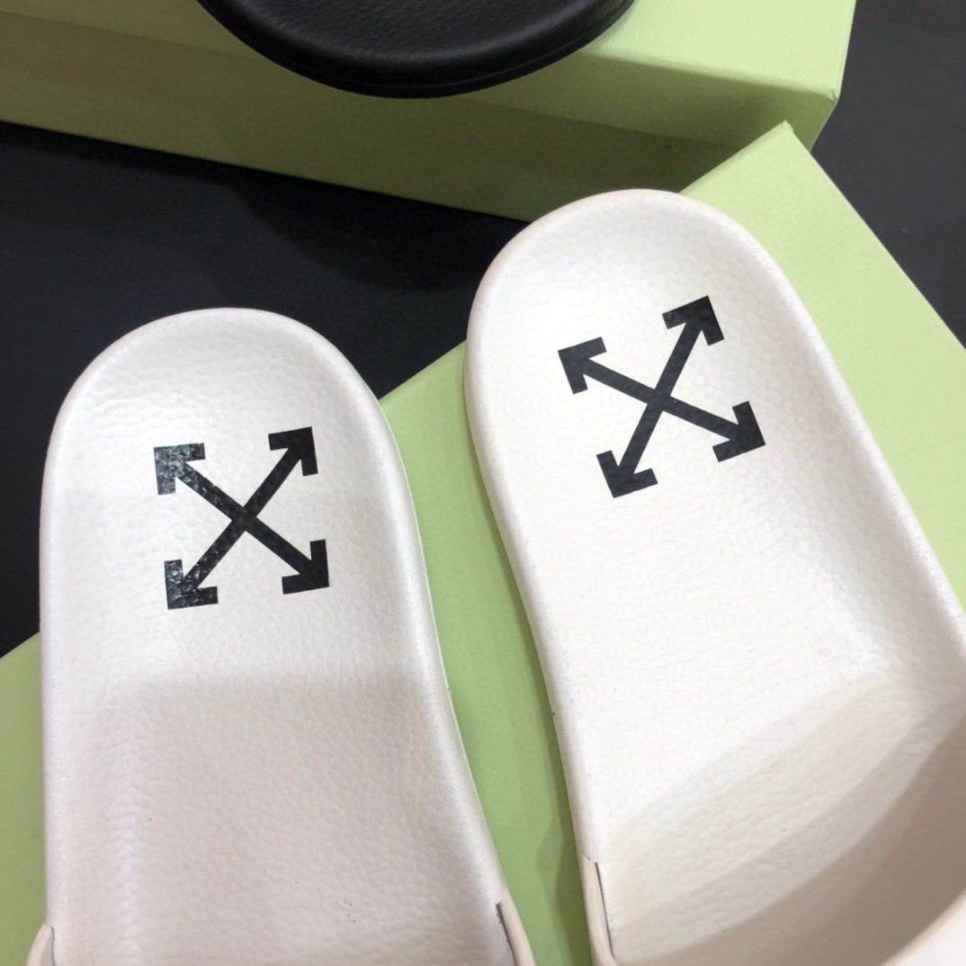 Off White Double Arrow Camouflage Print Slides - PerfectKickZ