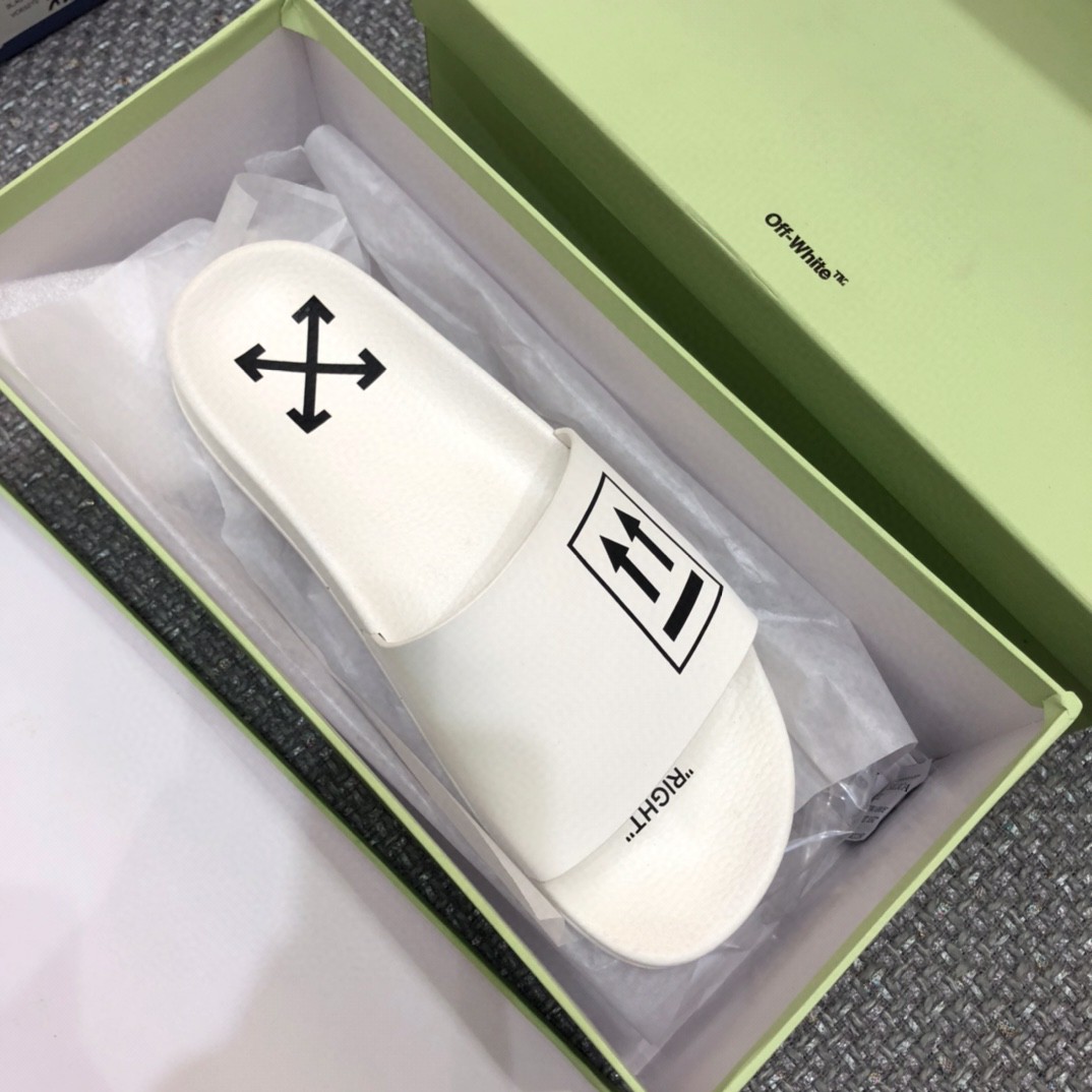 Off White Double Arrow Camouflage Print Slides - PerfectKickZ