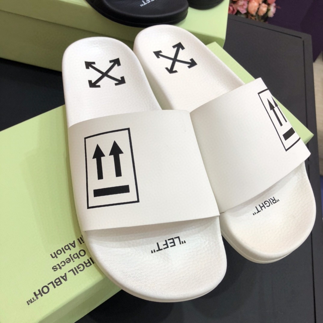 Off White Double Arrow Camouflage Print Slides - PerfectKickZ