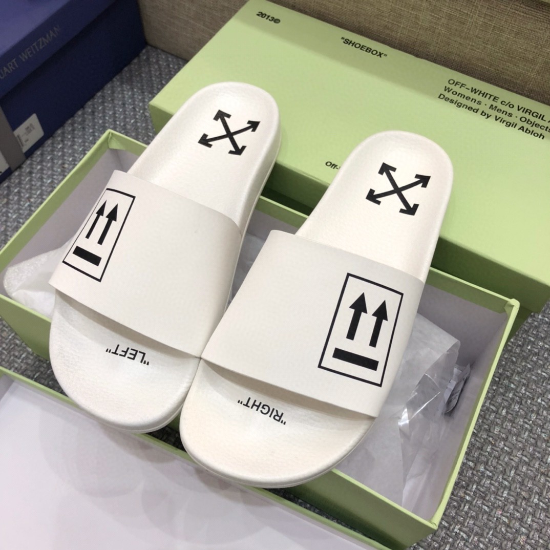 Off White Double Arrow Camouflage Print Slides - PerfectKickZ