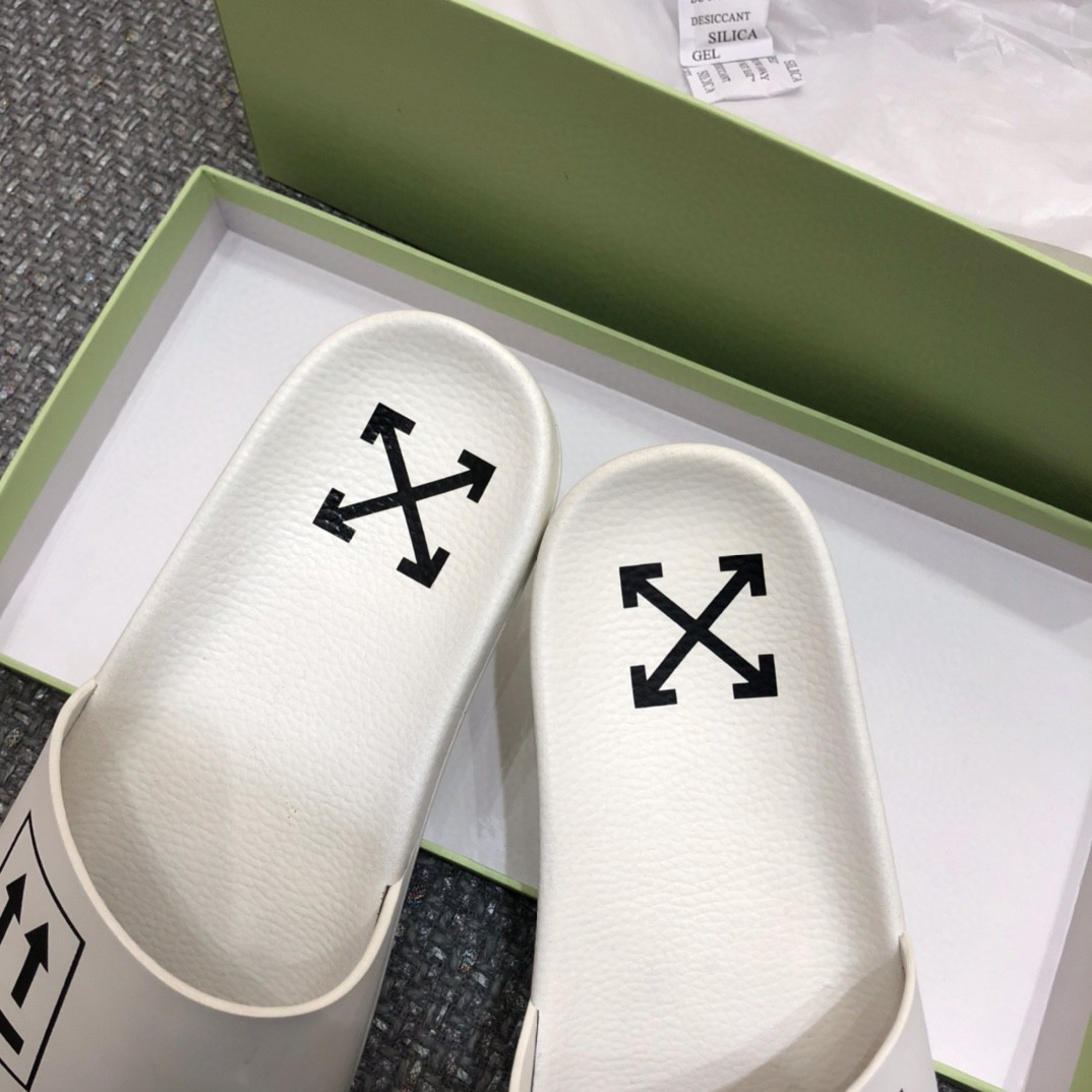 Off White Double Arrow Camouflage Print Slides - PerfectKickZ