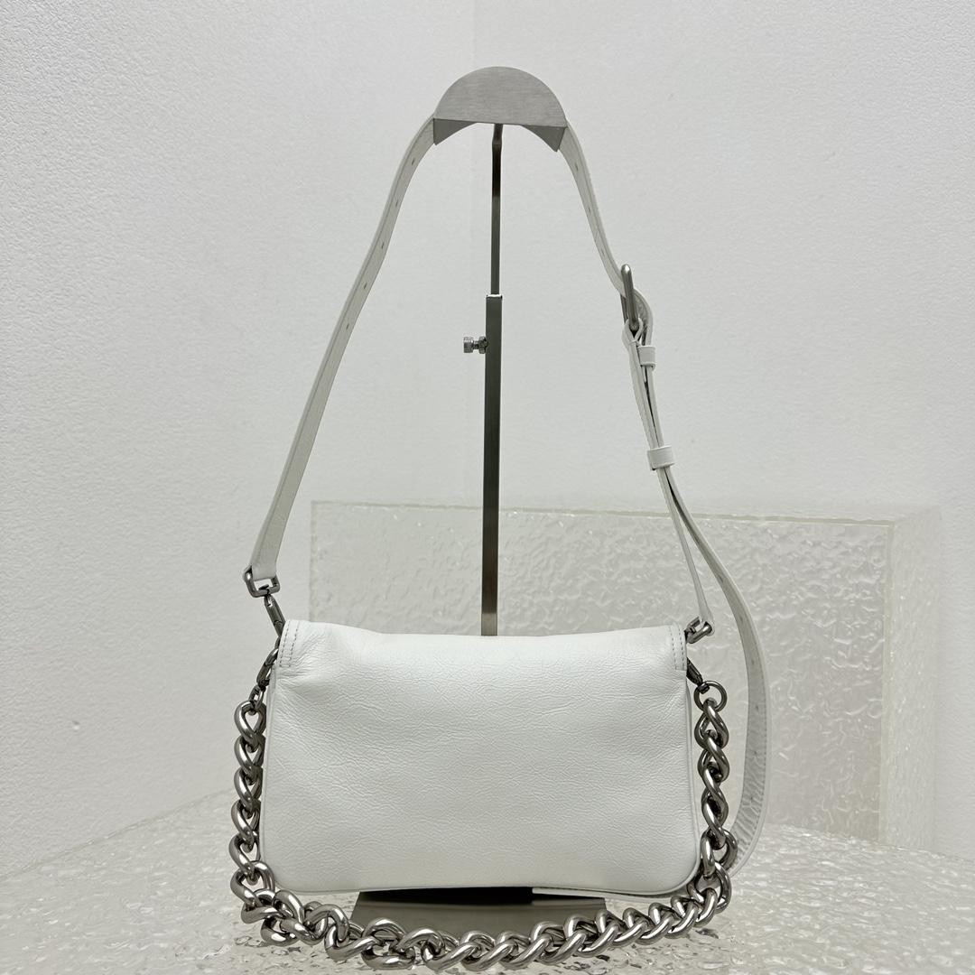 Balenciaga BB Soft Small Flap Bag In Optic White  - PerfectKickZ
