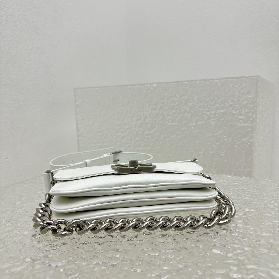 Balenciaga BB Soft Small Flap Bag In Optic White  - PerfectKickZ