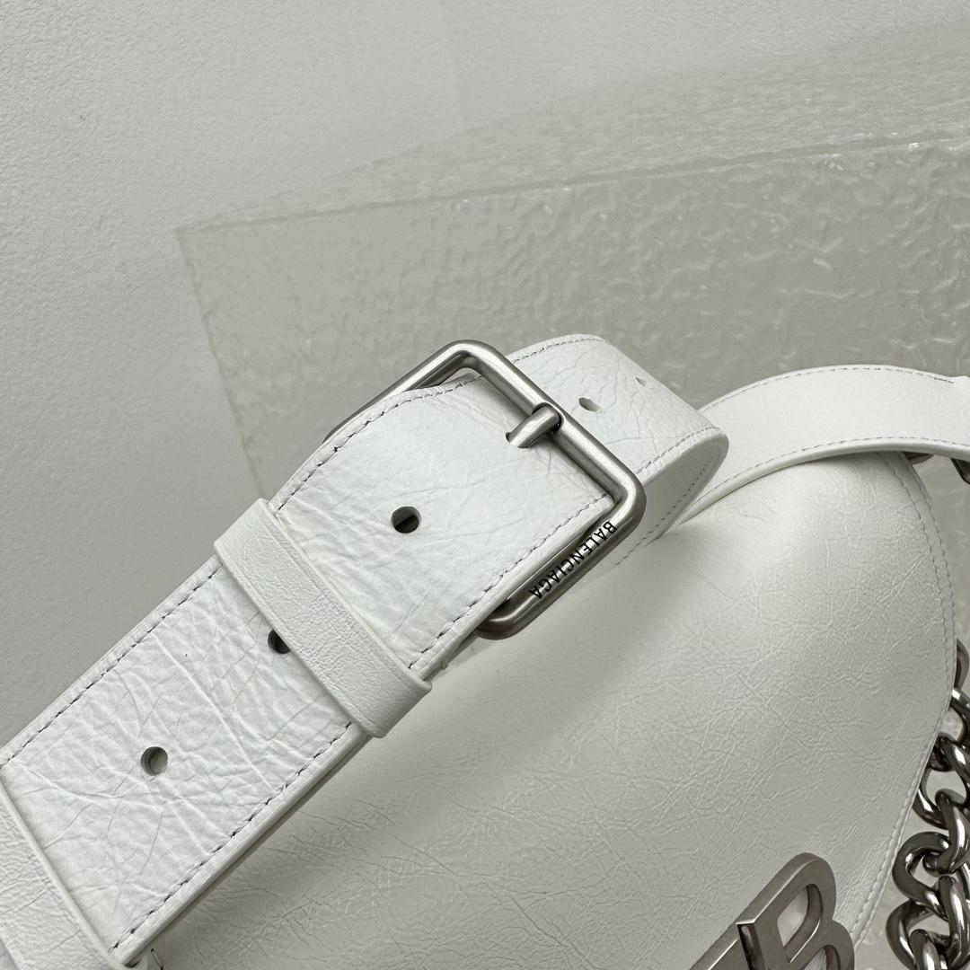 Balenciaga BB Soft Small Flap Bag In Optic White  - PerfectKickZ
