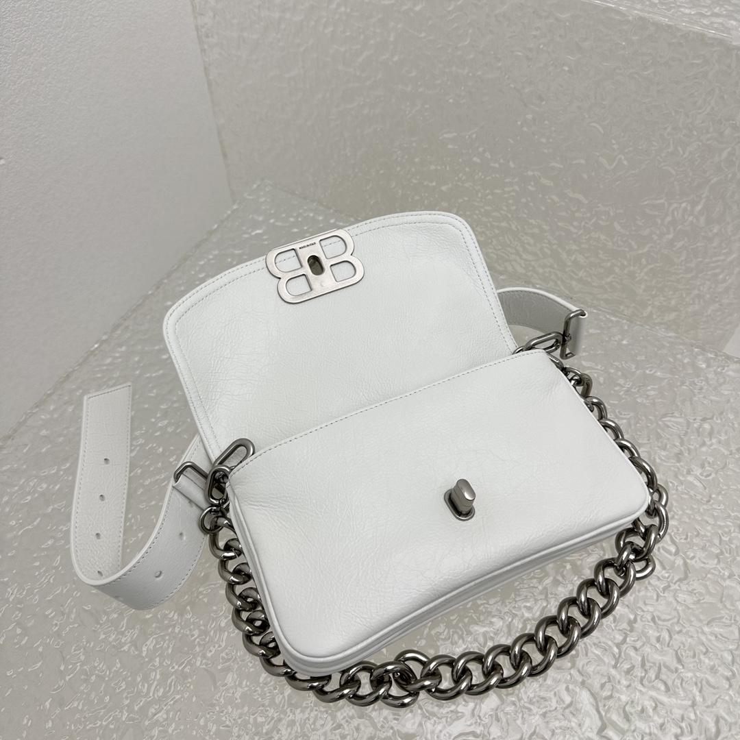 Balenciaga BB Soft Small Flap Bag In Optic White  - PerfectKickZ
