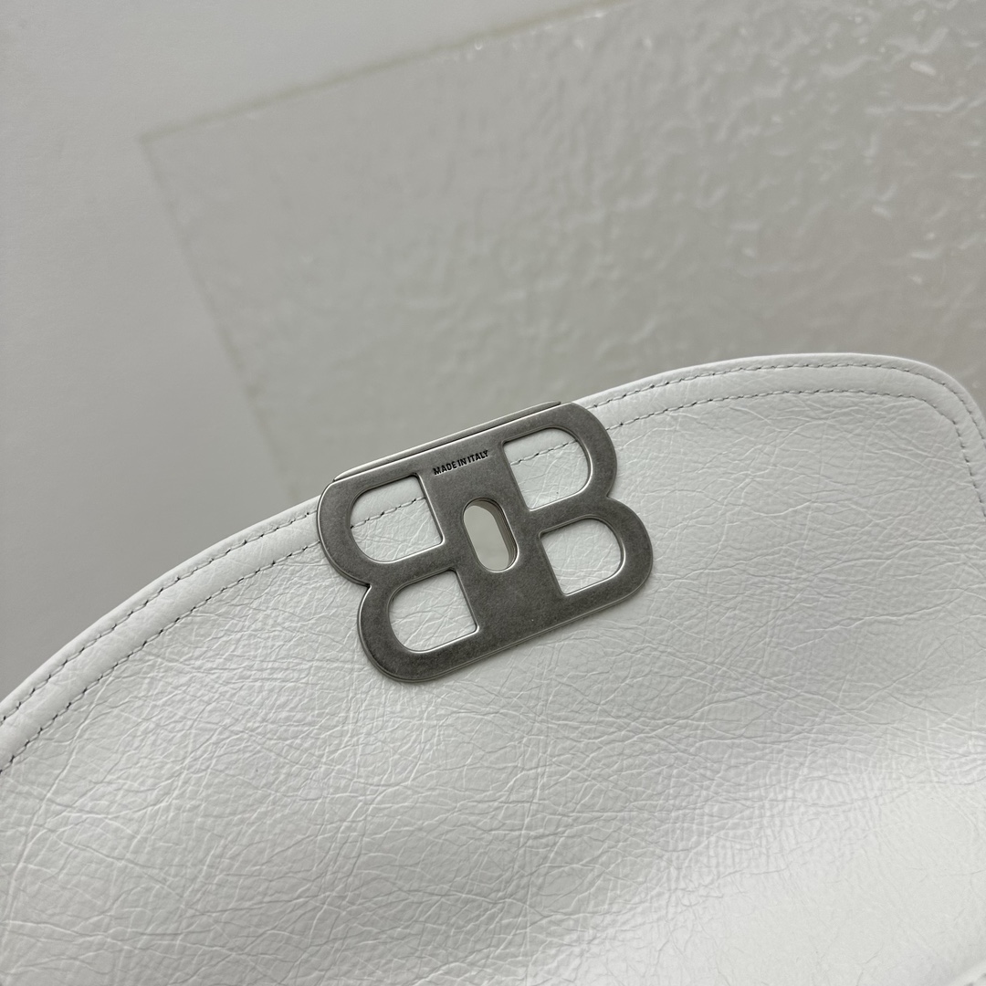 Balenciaga BB Soft Small Flap Bag In Optic White  - PerfectKickZ